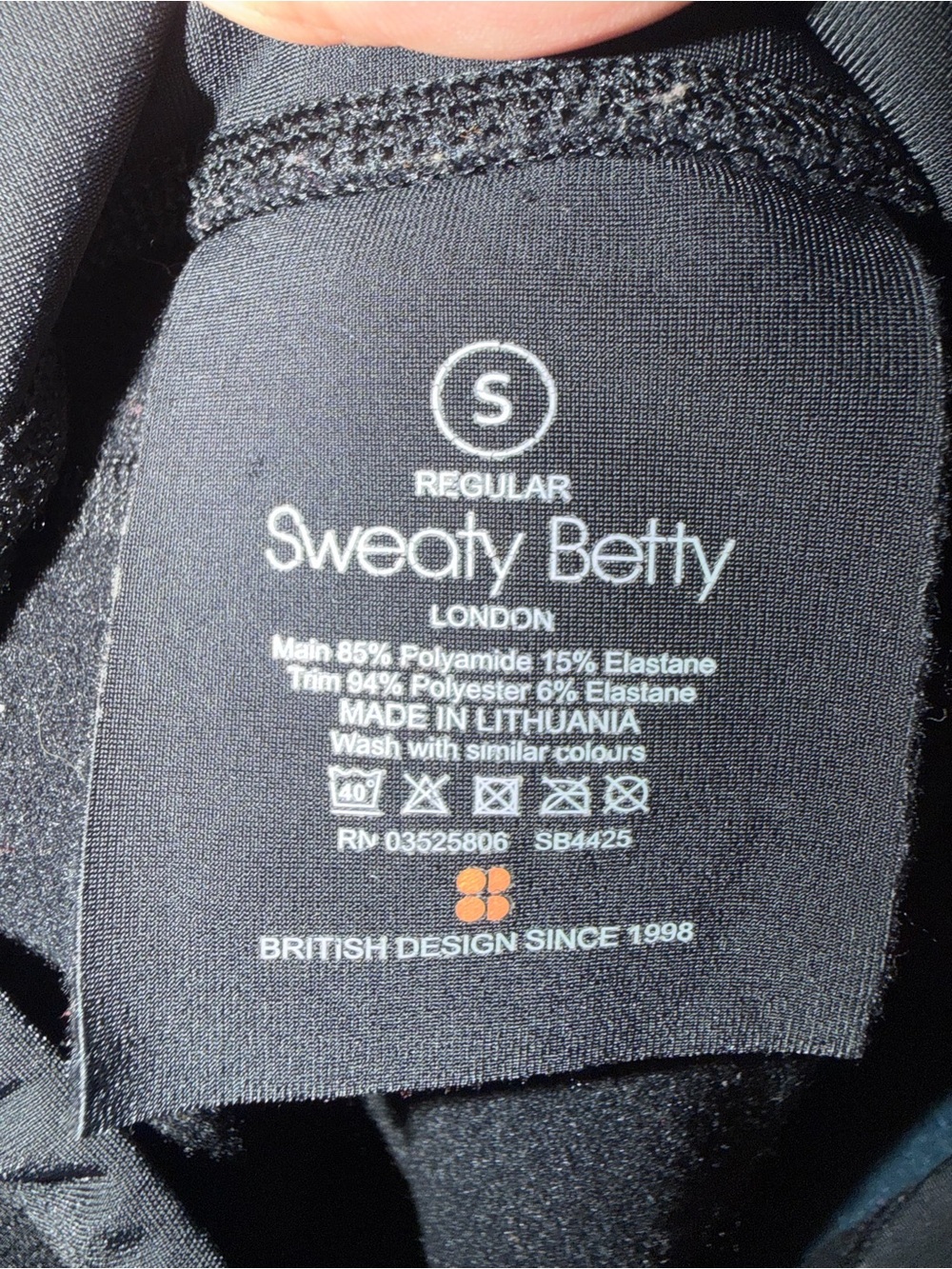 Sweaty Betty black and blue leggings size small